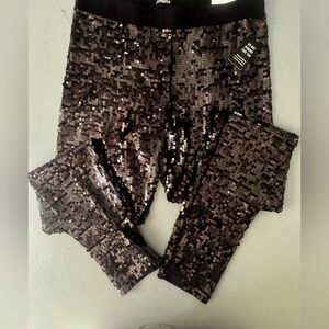 Express‎ Black Glitter Leggings size M new w tags